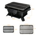 thumbnail image 3 of Parrilla de Barbacoa Portátil en Fundición para Picnic Exterior Camping Negro 40 x 27 x 18 cm, 3 of 10
