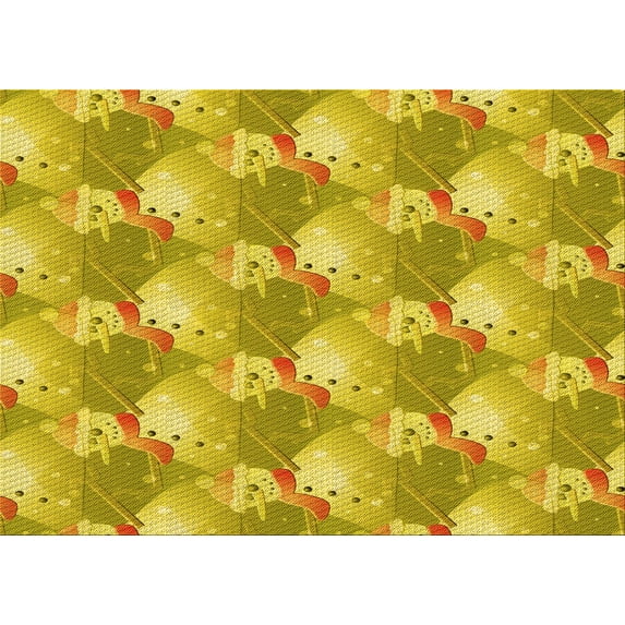Ahgly Company Indoor Rectangle Patterned Rubber Ducky Yellow Area Rugs, 2' x 3'
