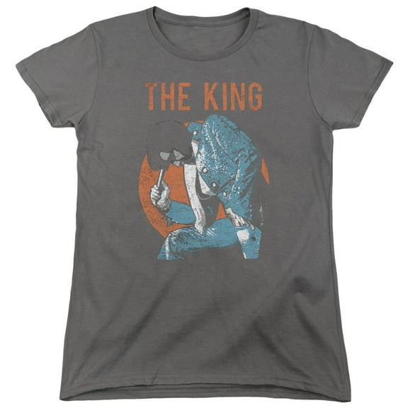 Elvis Presley Mic In Hand Women's T-Shirt Charcoal