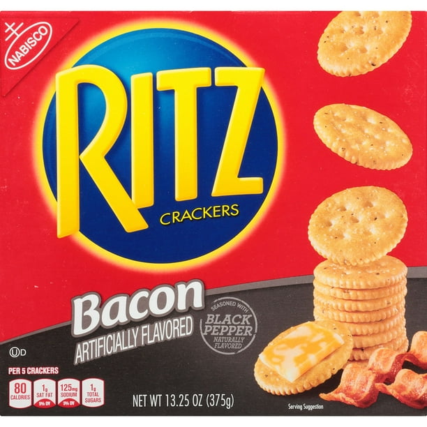 Nabisco Ritz Bacon Flavored Crackers Seasoned with Black Pepper, 13.3