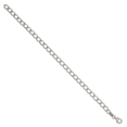 thumbnail image 2 of 925 Sterling Silver Rhodium Plated Half round Wire Curb Chain Bracelet 8 Inch, 2 of 2
