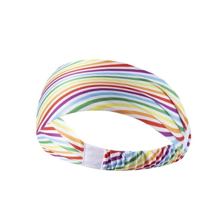 Blekii Rainbow Sports Hair Band Running Fitness Belt Anti Slip Anti Sweat Yoga Tennis Hair Bandana Hair Clips Clearance