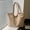 Khaki_New#5505, variant on Large Capacity Corduroy Tote Bag for Women, Zippered Pocket Handbag, Casual Stylish Shoulder Bag for Students & Commuters, Neutral Colors, Lightweight Daily Storage Purse