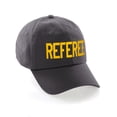 thumbnail image 2 of Classic Referee Hat Premium Cotton Low Profile Unstructured Adjustable Strapback Charcoal Gold, 2 of 3
