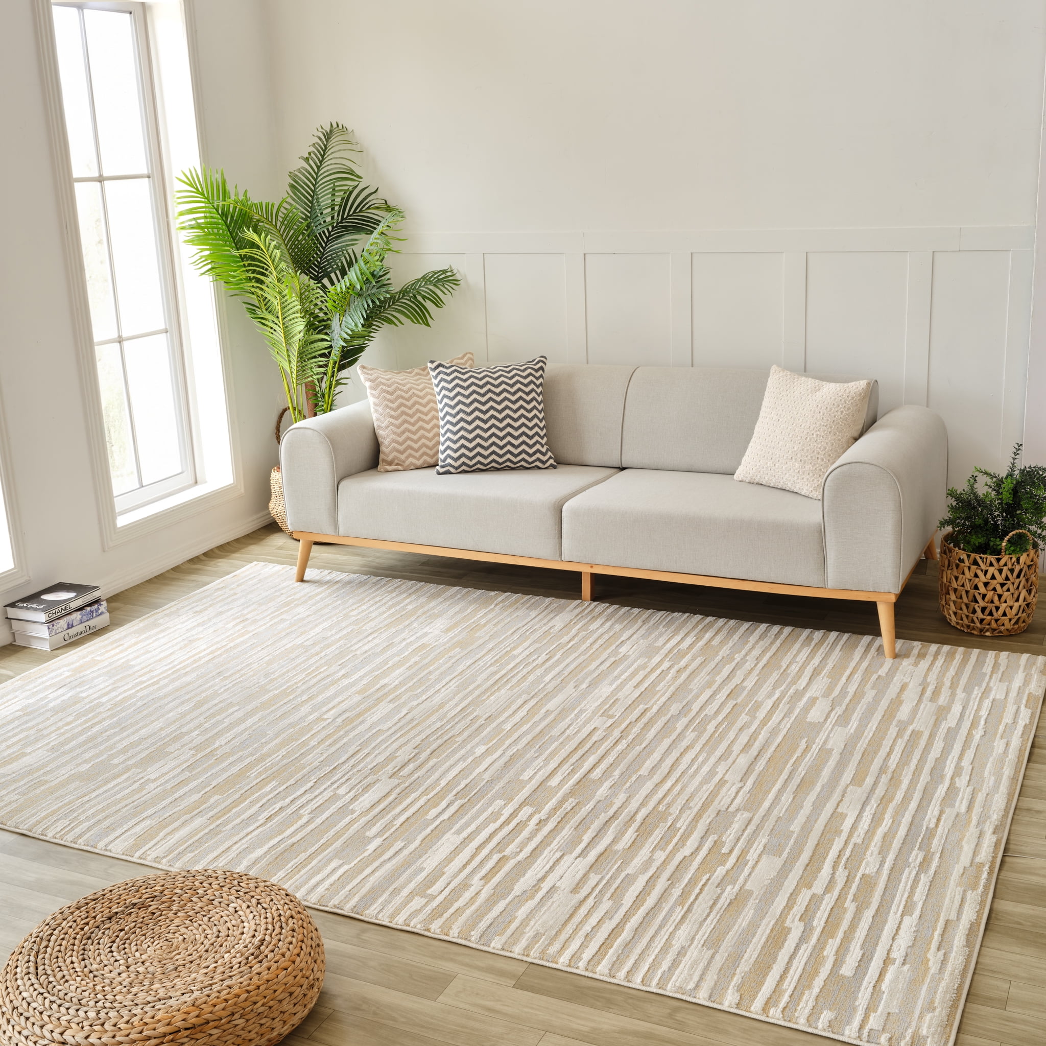 Rug Branch Nomad Abstract Indoor Area Rug, Beige Brown, Modern - Living Room, Bedroom, Dining Room, and Kitchen