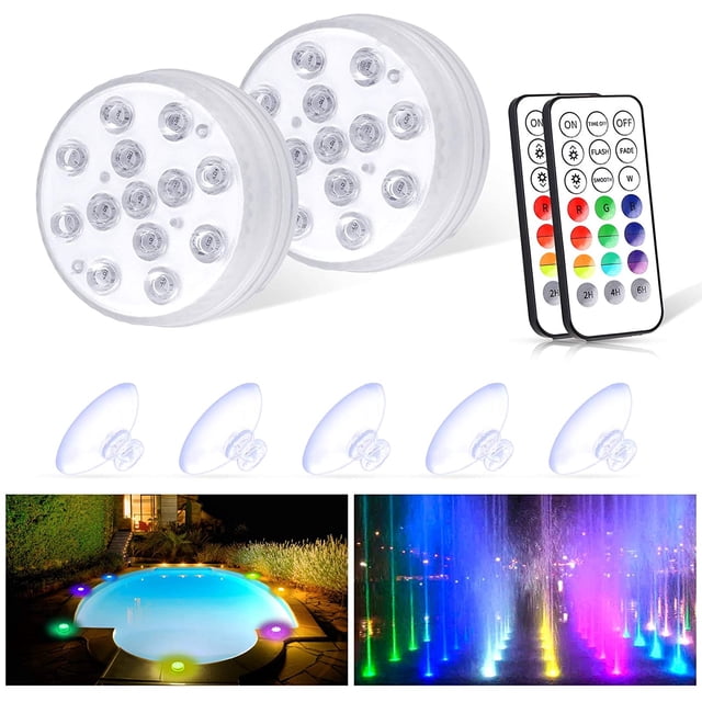 Luces subacuáticas a prueba de agua Adepaton 2 piezas con control remoto HMHZ621-1