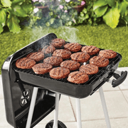 New 17.5-Inch Square Steel Charcoal Grill With Wheels, Black Classic Style, A Good Helper For Outdoor Barbecue, Easy To Move And More Convenient