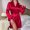 Red, variant on Women's Solid Color Strappy Bathrobe, Sexy Loungewear for Home, Wearable Outdoors, Ice Silk Pajama Cover-Up with Soft Fabric