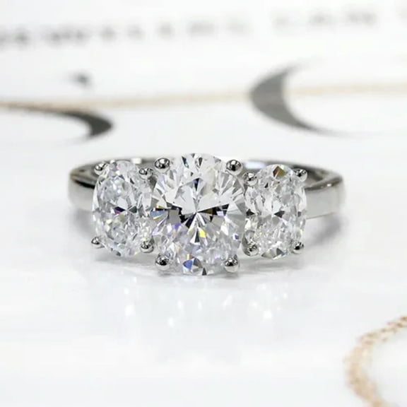 Elegant Cubic Zirconia 925 Silver Ring Wedding Women Party Gifts Sz 6-10