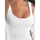 thumbnail image 4 of Mujeres cuello en V sin mangas sólido Tank Tops camisa blusas casual SummerWhite-u NeckX-Large, 4 of 5