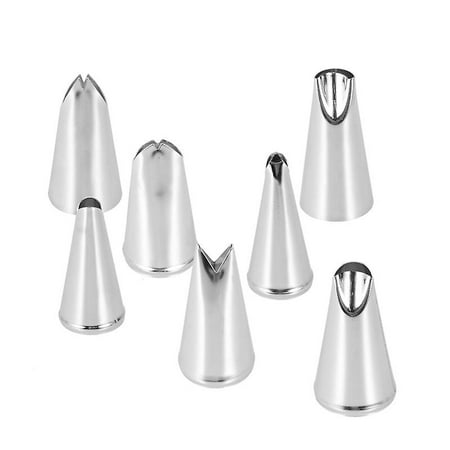 

7 Pcs Cake Nozzles Leaf Pattern Icing Tips Set Stainless Steel Cake Decorating Supplies