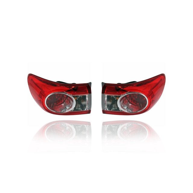 Tail Light Assembly - Eagle Eye Compatible/Replacement for '11-13 Toyota Corolla (North American Built) - Outer On Body Quarter Panel - Pair, Left Driver + Right Passenger Set - 8155002580, 8156002580
