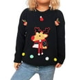 thumbnail image 1 of Suéteres Navideños Feos para Mujer, Suéteres Gráficos de Larga, Suéteres Casuales de Punto para Otoño e Invierno para Mujer Negro L, 1 of 9