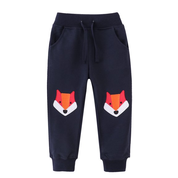 HWJAD Drawstring Sweatpants for Boys Toddler Kids Long Joggers with Pocket Cotton Sweats Pants