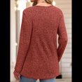 thumbnail image 4 of Suéter para Mujer, Camisetas Henley de Larga, Túnicas para Usar con Leggings, Suéteres de Cuello Redondo A . Color Caramelo M, 4 of 7