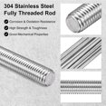 thumbnail image 2 of Uxcell 5-Pack Fully Threaded Rod, M10x250mm 304 Stainless Steel Right Hand Thread Bar Studs, 2 of 7