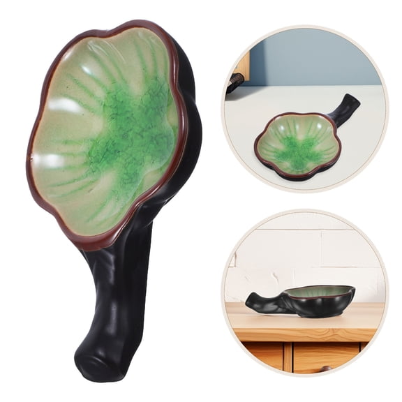 WHAMVOX Inkwell Dish Porcelain Multifunctional Ink Well Ink Bowl Brush Holder For Chinese Japanese Calligraphy Painting Practice