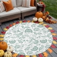 thumbnail image 4 of Farmhouse Floral Washable Round Area Rug 6 ft, Turquoise Pastoral Botanical Country Rustic , Soft Non Slip Rugs Stain Repellent Indoor Felt Carpet for Living Dining Room Bedroom Home Office, 4 of 9
