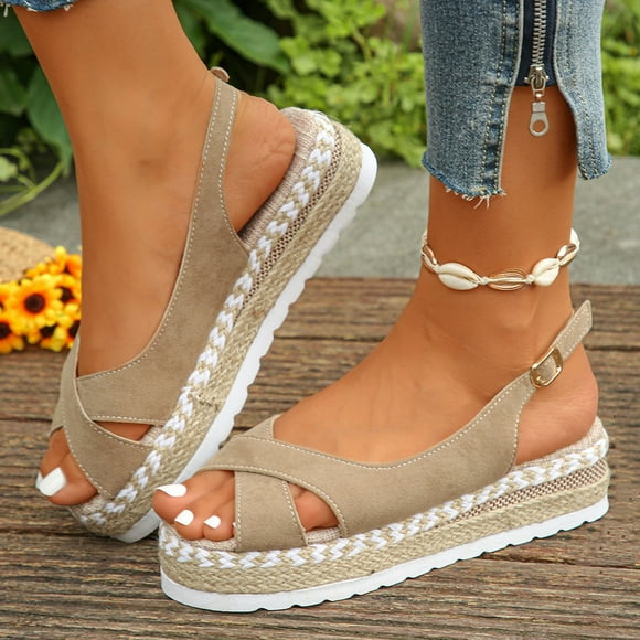 Tranfacy Chaussures d'Été, Sandales à Plateforme pour Femmes, Sandales à Semelle Épaisse à Bout Ouvert Style « Fish Mouth » pour Femmes, Mode Décontractée d'Été pour la Plage