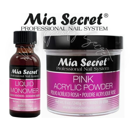 Mia Secret Liquid Monomer 1 oz and Pink Powder 8 oz