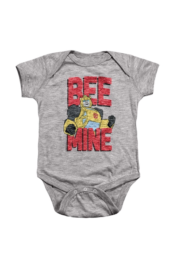 Valentine's Day Bumblebee Bee Mine Unisex Infant Snap Suit for Baby, Athletic Heather, Large