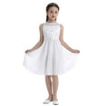 thumbnail image 2 of Yruioon Flower Girls Dress Girls Sequined Lace Chiffon Bowknot Wedding Birthday Party Princess Gowns Ivory 4, 2 of 7