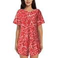thumbnail image 1 of Balery Beef2 Conjunto de Pijama para Mujer con Estampado, Dos Piezas de Manga Corta y Shorts, Ropa de Dormir Suave con Cuello Redondo y Bolsillos-Large, 1 of 6