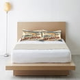 thumbnail image 6 of Yayeee Pillowcase Standard Size Set of 2 Satin Wrinkle Resistant Pillow Case, Beige Sardines Pattern, 6 of 7