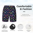thumbnail image 3 of Naloa Colored Balloons Print Men Swim Trunks with Compression Liner ,Board Shorts,Men's Swim Shorts with Drawstring and Elastic Waistband-XX-Large, 3 of 6