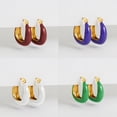 thumbnail image 3 of PULABO Women 18k Gold Plated Hoop Earrings U-shaped earring Bride Wedding Engagement Jewelry Gifts, 3 of 10
