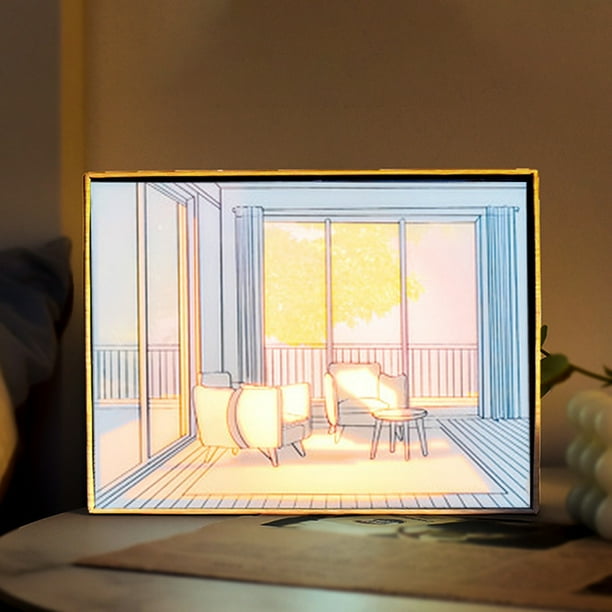 Pintura De Luz Led Lámpara De Pintura Para Dormitorio, Luz De Ambiente Alimentada Por Usb, Acrílico Para Decoración De Sala De Estar WDOplteas Para estrenar