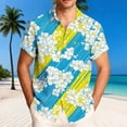 thumbnail image 2 of DJDLJWCJ Mens Button Up Shirts Short Sleeve, Floral Print Hawaiian Shirts with Pocket polo T Shirts for Men Summer Beach Shirts Multicolor 2XL, 2 of 6
