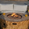 thumbnail image 5 of Outdoor Furniture 6-Piece Half-Moon Wicker Sectional Sofa Set with Round Fire Pit Table, Grey, 5 of 6