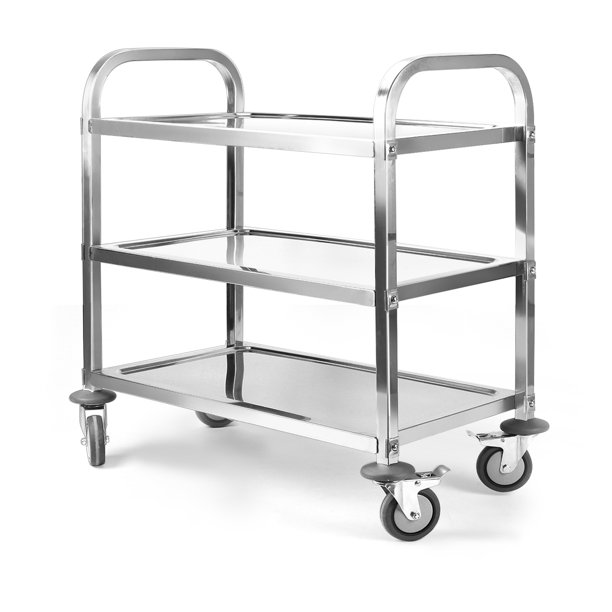 Nisorpa 3 Tier Stainless Steel Rolling Cart Kitchen Utility Carts