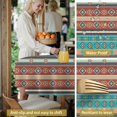 thumbnail image 5 of Geometric Stripe Red Pattern Round Tablecloth 70"x70", Wrinkle Resistant Wipeable Table Cover for Kitchen Dining Room Picnic Patio and Party, 5 of 6