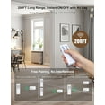 thumbnail image 4 of 200FT Long Range Wireless Remote Control Outlet, Mini Electrical Outlet Plug, 15A/1875W High-Power Remote Light Switch for Lamps, Fans, Household Appliances, FCC & ETL Listed (3 Outlets + 1 Remote), 4 of 6