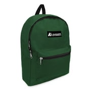 Everest 15" Basic Backpack, DARK GREEN All Ages, Unisex 1045K-DGRN, Carrier and Shoulder Book Bag for School, Work, Sports, and Travel