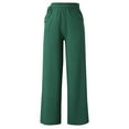 thumbnail image 4 of Women Cotton Loose Wide Leg Pants High Waist Straight Retro Literary Casual Trousers, 4 of 6