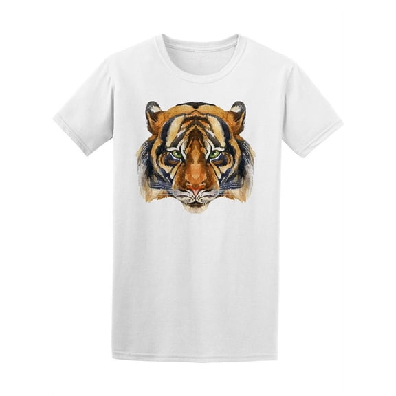 Tiger Head In Watercolor Style T-Shirt Men -Image by Shutterstock, Male x-Large