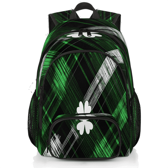 Herdesigns St Patrick's Day Lucky Shamrock Laptop Backpack for Women Men, 18.3 Inch Large Computer Backpacks Fashion Teacher Nurse Bag Casual Daypack for Work Travel