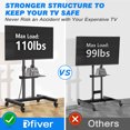 thumbnail image 6 of RTVR Upgraded Mobile TV Stand with Power Outlet for 32-85 inch Screens, Portable Adjustable Rolling TV Cart Stand with AV Shelf for Bedroom Home, 6 of 7