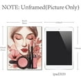 thumbnail image 2 of 4Pcs Makeup Canvas Wall Art Fashion Pictures Wall Decor Modern Woman Cosmetic Perfume High Heels Lipstick Painting Posters Beauty Room Decor for Bedroom Bathroom 8 x 10 Inch-Unframed, 2 of 7