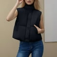 thumbnail image 2 of Daznico Winter Sleeveless Quilted Down Vest with Stand Collar Short for Warmth Outerwear,Womens Vest,XL, 2 of 5