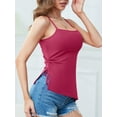 thumbnail image 5 of Sociala Padded Camisoles for Womens Built-in Bra Side Split Tank Tops Cotton Cami Shirts, 5 of 7
