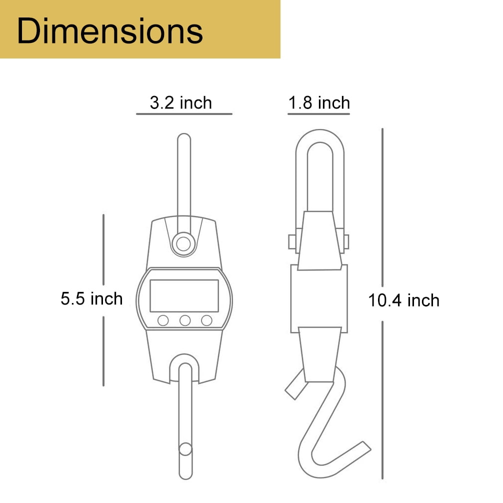 iMeshbean 660lb Digital Hanging Scale Portable Crane Scale Digital Animal Weight Big Game Scale for Farms Hunting Fishing Travelling Outdoor