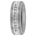 thumbnail image 2 of Mens 1/2 ctw Lab-Grown Diamond Tungsten & Stainless Steel Wedding Band - Mens Ring, 2 of 4
