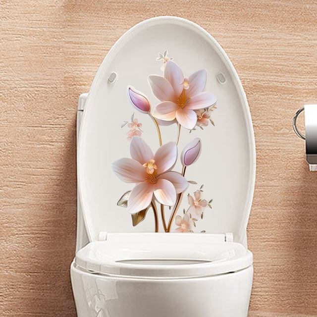 2 pegatinas 3D para inodoro, pegatinas de pared autoadhesivas, pegatinas de pared para dormitorio, entrada, sala de estar, porche, extraíbles