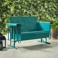 thumbnail image 2 of Afuera Living Metal Gliding Patio Loveseat in Turquoise Gloss, 2 of 10