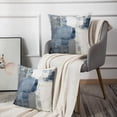 thumbnail image 2 of Set of 2 Blue White and Gray Throw Pillow Covers Modern Abstract Painting Decorative Sofa Pillow Cases Home Decor Standard Square 16x16 Inches Pillowcases, 2 of 6
