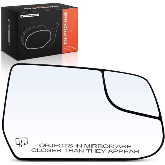 A-Premium Right Passenger Side Heated Mirror Glass with Backing Plate - Compatible with Chevrolet Equinox 2010-2017 & GMC Terrain 2010-2014 - Exterior Side View Convex Mirror with Blind Spot Glass